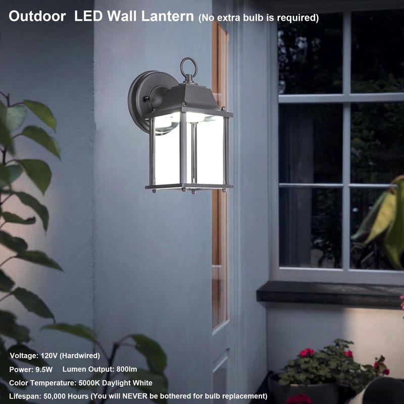 LIT-PaTH Outdoor LED Wall Lantern, Wall Sconce as Porch Lighting