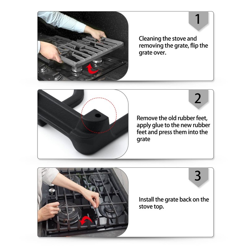 12Pcs 826885 Grate Rubber Feet Replacement for Wolf Range Stove