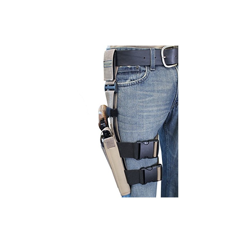 Barsony Desert Sand Tactical Drop Leg Holster for Ruger GP100