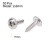 sourcing map 2x8mm Self Tapping Screws Phillips Pan Head with