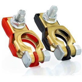 243407F000 243407F001 Battery Terminal Connectors Compatible with Nissan Altima Maxima Sentra Murano Pathfinder - Positive & Negative Top Post Battery Terminals - Heavy Duty Copper Plate Auto Parts
