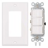 Baomain Triple Rocker Light Switch with Wall Plate, 15A 120V