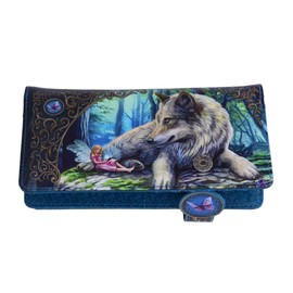 Nemesis Now Lisa Parker Fairy Stories Embossed Wallet 7.3" PU Multicolor Lisa Parker Merchandise 3D Effect Large Slots for Cash and Cards, multicoloured, Wolves and Fairies
