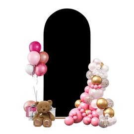 Wedding Arch Cover，Black Arch Backdrop Cover Stretchy Spandex Backdrop Stand Covers for Birthday Party Ceremony Banquet Decor (Black, 4FT)
