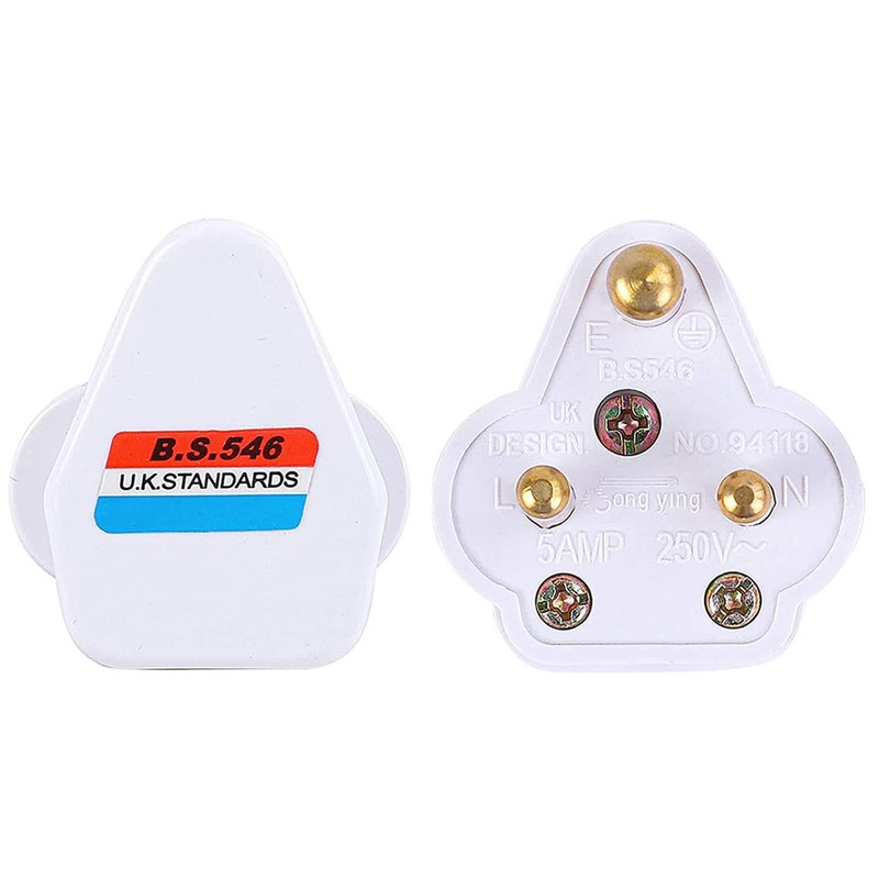 2Pcs 5 Amp Round Pin Plug Lamp,Round 3 Pin Plugs