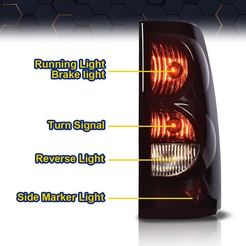 PIT66 Tail Lights Assembly, Compatible with 2003-2006 Chevy Silverado 1500