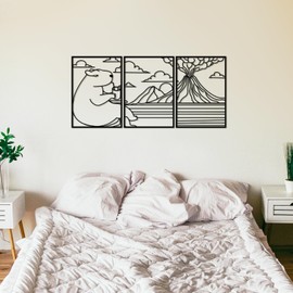 NKTDWO Black Metal Wall Art Decor, Capybara Style Modern Art Wall Sculptures for Minimalist Décor, Perfect for Hanging Living Room, Bedroom, Office