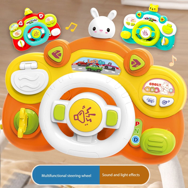 Baby Steering Wheel Toy Multifuntional Lighting Effects Educational Musical Steering