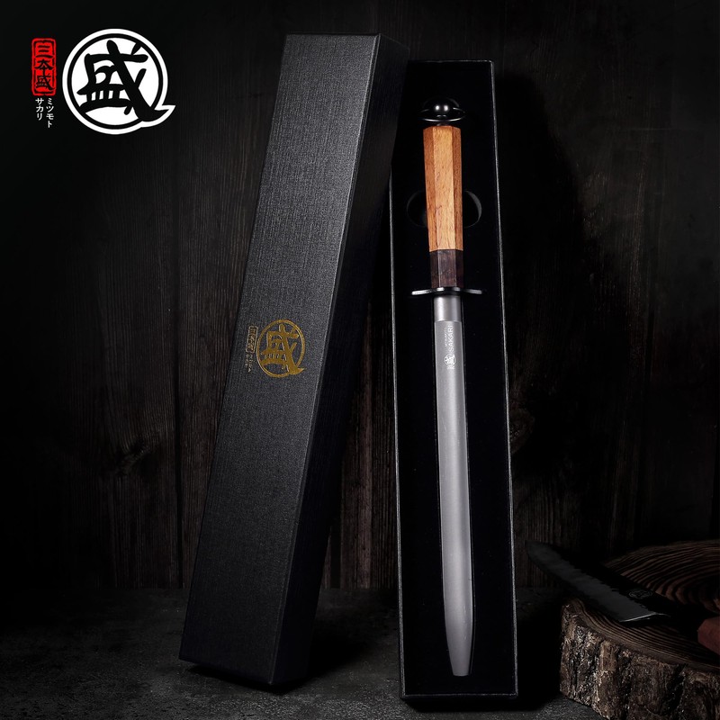 MITSUMOTO SAKARI 12 Inch Flat Honing Rod, Japanese High Carbon