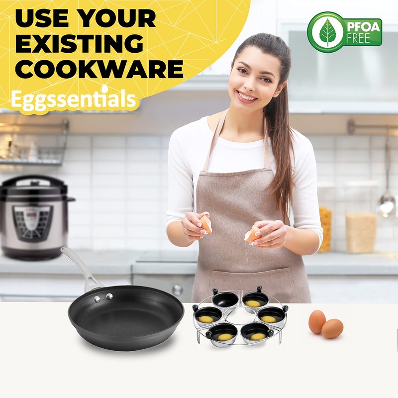 Eggssentials Egg Poacher Insert Stainless Steel Poached Egg Cooker Eggs