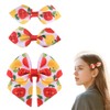 Apple Ribbon Hair Bows for Girls Kids Back to School