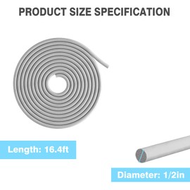 Storystore Backer Rod, 1/2" Diameter x 16.4' Length Gray EPDM Rubber Caulk Saver for Gaps and Weather Stripping Door Seal, Concrete Expansion Joint Filler