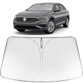 Proadsy - Parasol para parabrisas Jetta 2019-2026 plegable, protector de parasol frontal, bloquea los rayos UV, accesorios para mantener el refrigerador del coche