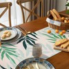 Table Runner Leaves Green Spring Summer Modern Polyester Linen Table