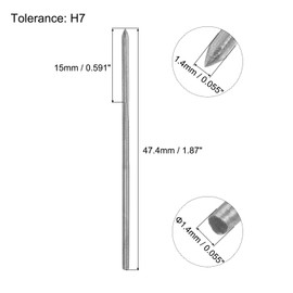 QUARKZMAN Chuck Reamers 1.4 mm H7 Metric Machine Reamer Drill for Metal Wood Hole Reaming Straight Flute High Speed Steel Tool