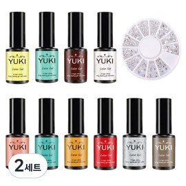 Yuki Cheongdam-dong nail 10 types A set, 10 types of gel nails + crystal nail stone set, 2 sets / 유키 청담동네일 10종 A세트, 젤네일 10종 + 크리스탈 네일스톤세트, 2세트