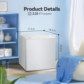 LHRIVER 1.1 Cu.ft Small Upright Freezer, Compact Mini Freezer with Removable Shelves, Adjustable Thermostat, Reversible Door Hinge, Quiet for Home/Office/Kitchen/Dorm, White