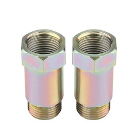 2Pcs M18*1.5 O2 Oxygen Sensor Spacer, O2 Sensor Adapater Extender Check Engine Light Adapter Check Engine Light Fix Extension, 45mm Length (Silver) (Type B)