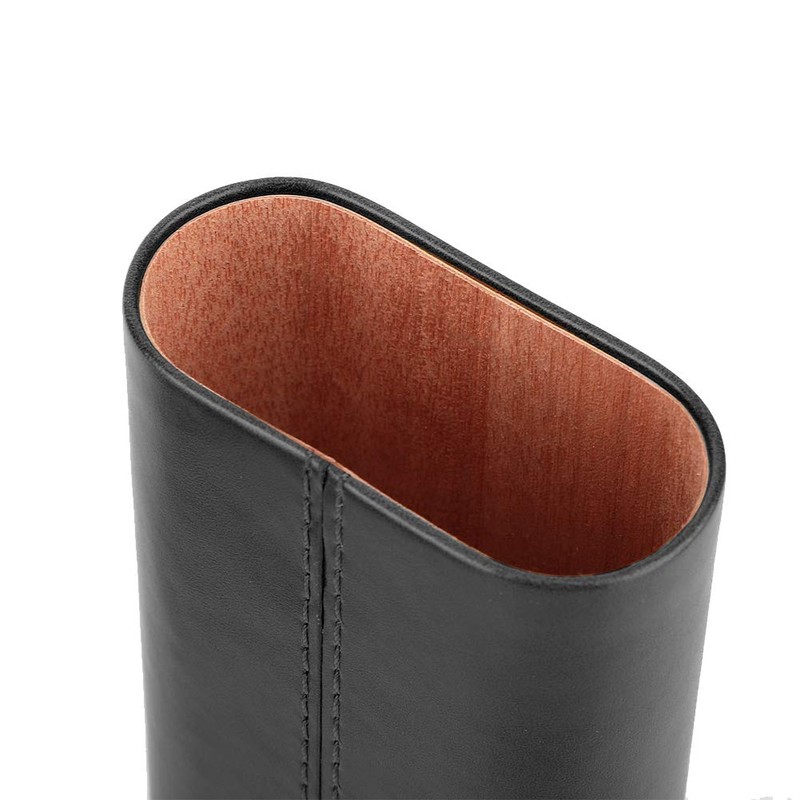 Samfox Cigar Case, Leather Travel Cigar Case, Portable, Wood-Lined Cigar