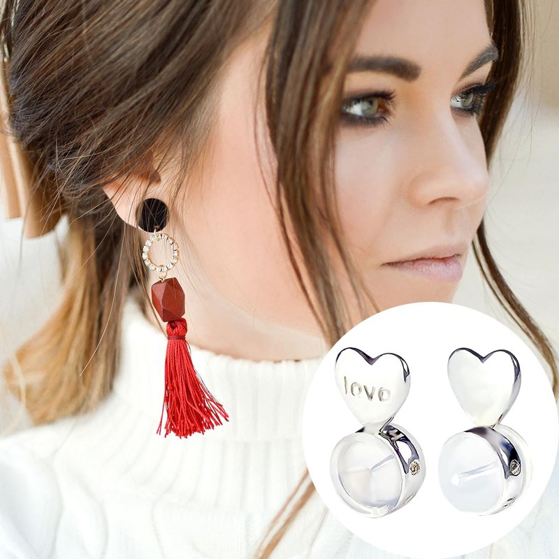 Darlingao 3 Pairs Earring Backs for Heavy Earring, Silicone Earring