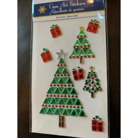 Jolee's Boutique HOLIDAY TRENDZ GEM ART STICKERS 8PCS CHRISTMAS GEM TREES GIFTS PRESENTS GEMS