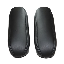 NLQR 2Pcs Replacement Seat Armrest Cover Leather Black Compatible with Ford F150 F250 F350 F450 F550 Excursion 1999-2007