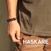 HASKARE Triple Protection Bracelet, Genuine Tigers Eye Black Obsidian and