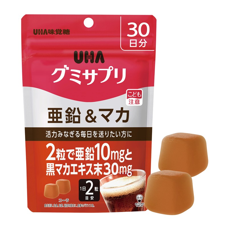 Gummy Supplements, Zinc & Maca, 30-Day Supply (60 Tablets), Cola