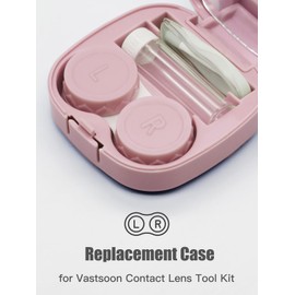 Vastsoon 4 Pack Contact Lens Case, Contact Solution Soaking Case Replacement Kit for Travel, Daily Use (Pink)