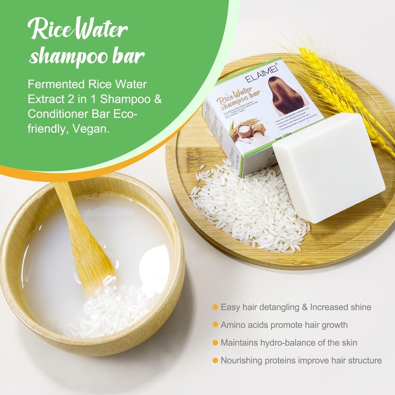 Rice Water for Hair Shampoo Bar Solid Shampoo Against Hair