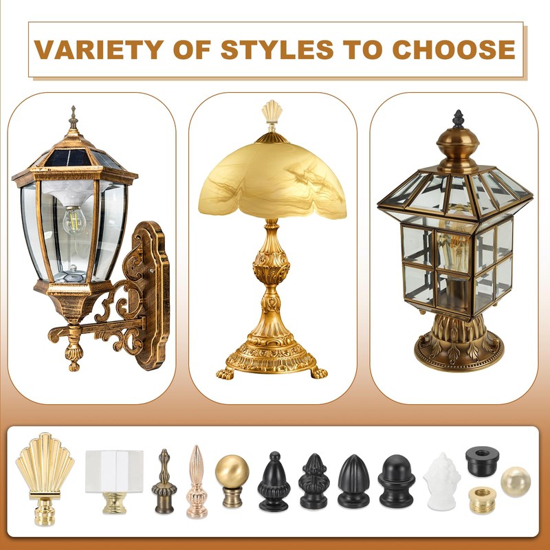 PATIKIL Lamp Finials Caps, Solid Tapped 1/4-27 Thread for Lamp