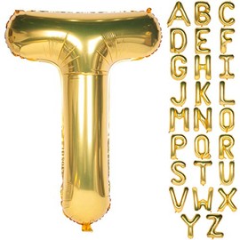 Letter Balloons 40 Inch Giant Jumbo Helium Foil Mylar for Party Decorations Gold T