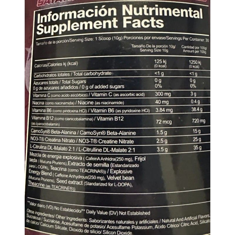 Saiyan Labs Kaioken Black Pre-workout 30 Servs