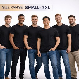 SOCKS'NBULK 24 Pack Mens Cotton Crew Neck Short Sleeve Casual T-Shirts Black Lightweight Bulk (Black, 3X-Large)