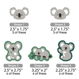 Big Dot of Happiness Koala Cutie - DIY Shaped Bear Birthday Party and Baby Shower Cut-Outs - 24 Count