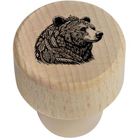 19mm 'Skandi Bear' Wooden Bottle Stopper/Cork (BS00027900)
