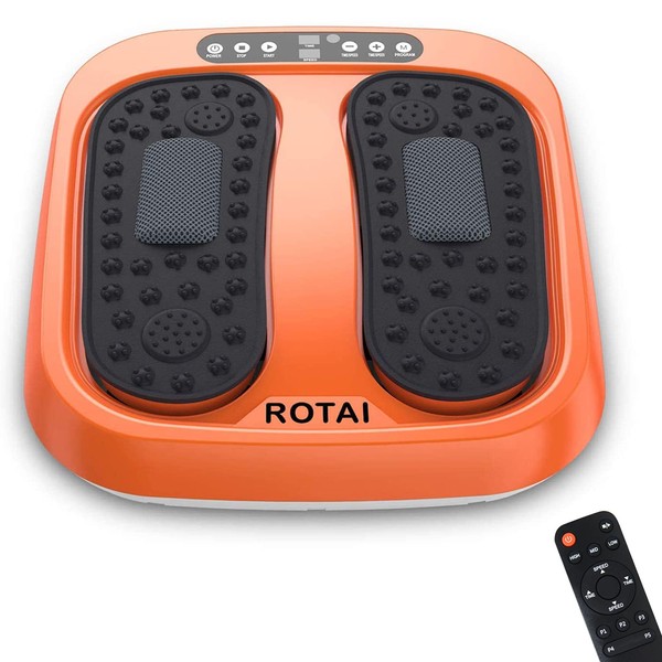 ROTAI Foot Massager Machine with Remote, Multi Relaxations and Pain Relief - Shiatsu Vibration Feet Massager Increases Circulations, Relieve Stiffness Tired Muscles and Plantar Fasciitis (Orange)