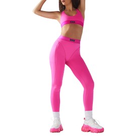 Savage X, Womens, Lineup High-Waist Pocket Legging, Pink Highlighter, XL