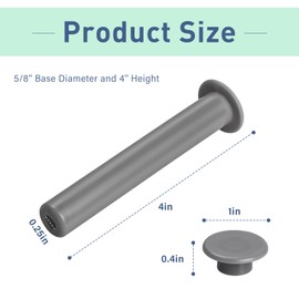 5 Pack Gray Sleeve and Cap Set for Pool Safety Fence,178-G5 Life Saver Pool Fence DIY- 5/8'' Base Diameter and 4'' Height,Can Be Used with Concrete, Pavers, Deck, Ground