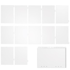 KDSSYFT A5 Divider Cards, 12 Pages, Index Cards, PP 6 Holes, Personal Organizer, Index Page, Waterproof, Durable, Bookmark, Notepad, Tab, File Accessories