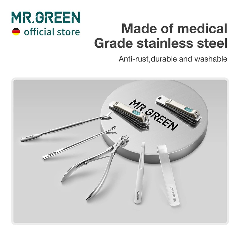 MR.GREEN Juego de manicura 7 en 1, herramientas de cuidado