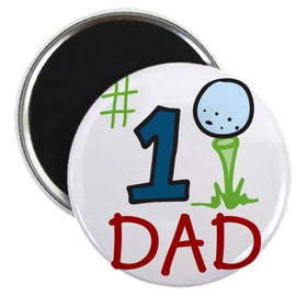CafePress #1 Dad Magnets 2.25" Round Magnet, Refrigerator Magnet