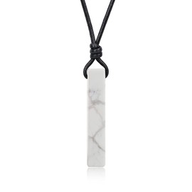 COAI Necklace with Bar Pendant, howlite, Howlite