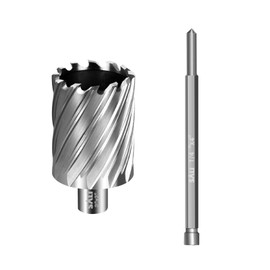 SALI Annular Cutter Diameter 2 Inch with Weldon Shank 3/4" (with 2 Flats) Cutting Depth 2" Mag Drill Bit for Magnetic Drill Press HSS Fully Ground Drill with One 1/4"*4" Pilot Pin