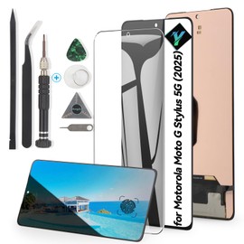 YWLRONG OLED for Motorola Moto G Stylus 5G 2025 XT2517/XT2517-1/XT2417-2 Screen Replacement for Motorola G Stylus 5G LCD Display Touch Screen Digitizer Assembly with Tools(Support Fingerprint)