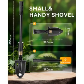SUNPOW Shovels for Digging, Camping Shovel, Portable Shovel for Gardening, Digging, Metal Detecting, Hiking, Car Emergency - Multifunctional Lightweight Outdoor Shovel