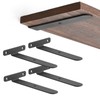 Mkono 4 Pack Shelf Brackets Black Heavy Duty Metal Hidden
