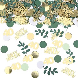 40th Birthday Confetti, Party Decorations Boy or Girls 100Pcs Green Gold Tissue Sprinkle Confetti,Gender Reveal Decorations,Shower Games Table Decoration Birthday Party Wedding Decoration 10g