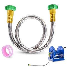 Short Garden Hose with Female to Female Connector, 3ft Metal Leakproof Hose for Hose Reel (3ft)