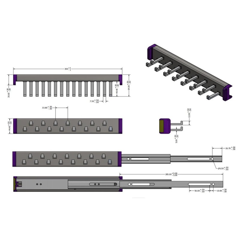 Kitchen Inventions 15-Hook Designer Wardrobe Reversible Closet Tie Rack with